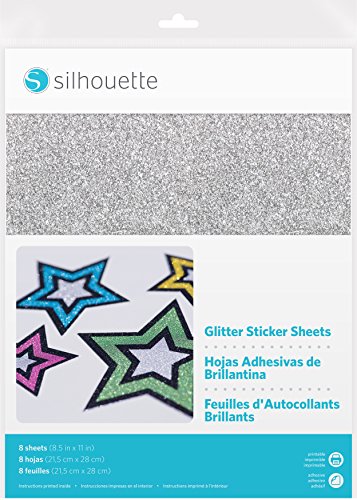 Silhouette 8.5"X11" Glitter Sticker Paper 8/Pkg-