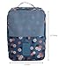 iSuperb® Shoe Bag Waterproof Travel Bag Shoe Toe Organizer Case Holder 3 Pairs of Shoes (Blue with Floral Pattern)