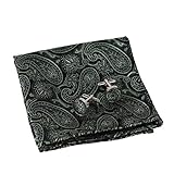 EEF1B04-06 Gift Ideas Microfiber Patterned Pocket Square Cufflinks Set By Epoint