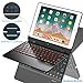 Keyboard Case Compatible with iPad 2018 (6th Gen)/ 2017 (5th Gen)/ iPad Pro 9.7/ iPad Air 2 & 1 | 360 Rotatable & Aluminum iPad Case with Keyboard - 7 Colors Backlit & Breathing Light (Black)