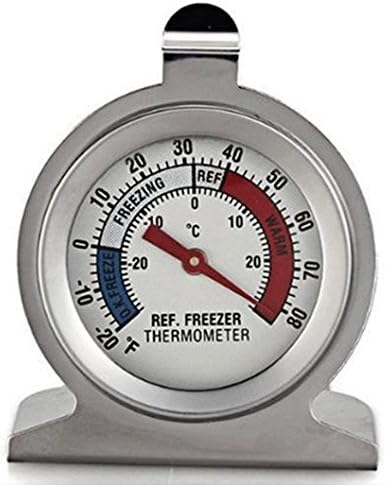 Refrigerator Freezer Thermometer Fridge DIAL Type Stainless Steel Hang Stand NEW