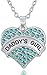 'Daddy's Girl' Heart Necklace for Daughters, Birthday Jewelry Gifts from Father/Dad, Stocking Stuffer for Little Girls and Teens (Aqua Blue)
