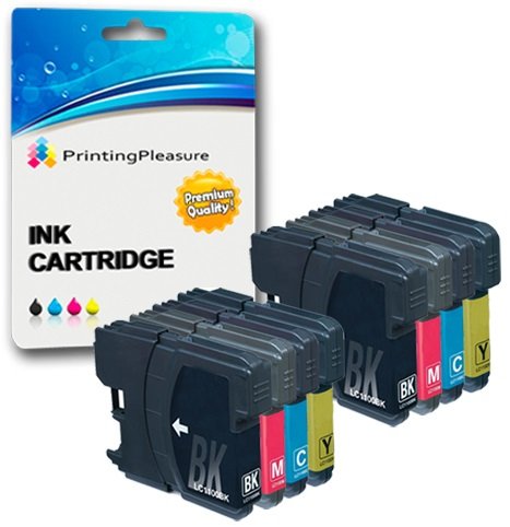 8 (2 SETS) Printer Ink Cartridges compatible with DCP-145C 165C 195C 197C 375CW 383C 385C 387C 395CN 585CW 6690CW MFC-250C 290C 490CW 5490CN 5890CN 5895CW 6490CW 990CW J615W | LC1100 LC980