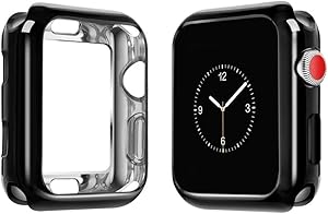 top4cus Environmental Soft Flexible TPU Anti-Scratch Lightweight Protective 42mm Iwatch Case Compatible Apple Watch Series 5 Series 4 Series 3 Series 2 Series 1 - Black