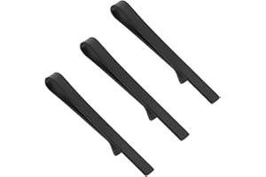 Roctee Skinny Tie Clip, 3 Pack Tie Bar Tie Clips For Men Low-Key Matte Black Elegant Necktie Pinch Clips For Business Meeting Graduation Ceremony Wedding Anniversary Party