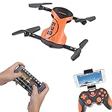LHI Headless Quadcopter Pocket Quadcopter Drone with HD Wi-Fi Camera 628 FPV Foldable RC Drone with App Voice Control 2.4Ghz 6-Axis Gyro One Key Return