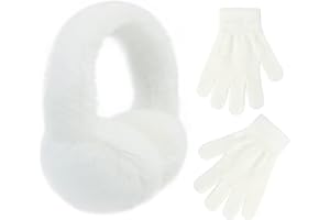 POXIMI Baby Warm Earmuffs Kid Magic Gloves Girl Soft Plush Ear Muffs Toddler Knit Mittens for Boy Winter Ear Warmer Set