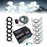 Ediors® 6 HID Bulbs 120W Hide-A-Way Emergency Hazard Warning Headlight Truck Strobe Light Kit System