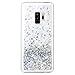 Caka Galaxy S9 Plus Case, Galaxy S9 Plus Glitter Case Liquid Series Luxury Fashion Bling Flowing Liquid Floating Sparkle Glitter Soft TPU Case for Samsung Galaxy S9 Plus (Silver)