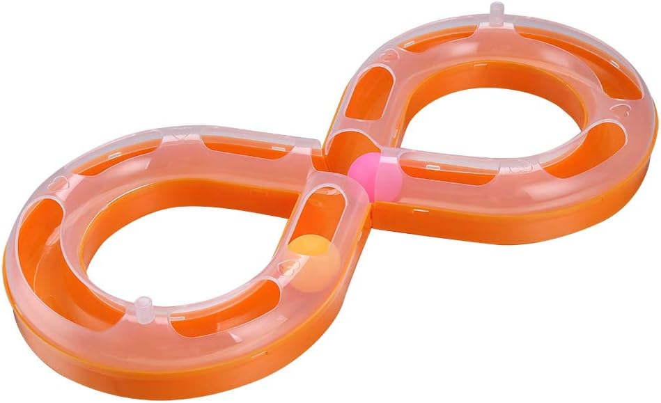 HEAPETBON Cat Track Toys Racing Track Style with Tow Balls in Tracks Kitten Fun Puzzle Toys