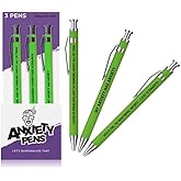 MilkToast Brands Funny Anxiety Pens - 3PCS Retractable Sarcastic Ballpoint Pens with Hilarious Anxiety Quotes and Smooth Black Ink - Novelty Office Gag Gift for Coworkers and Friends