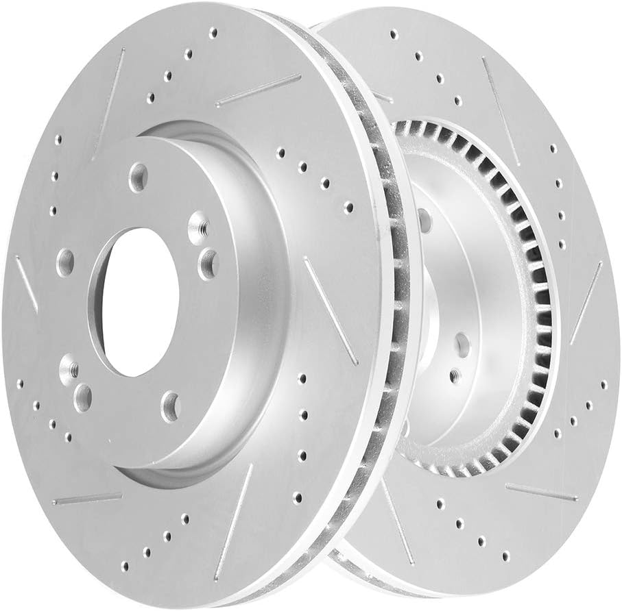 SCITOO 2pcs Front Drilled Slotted Discs Brake Rotors Brakes Kit fit for