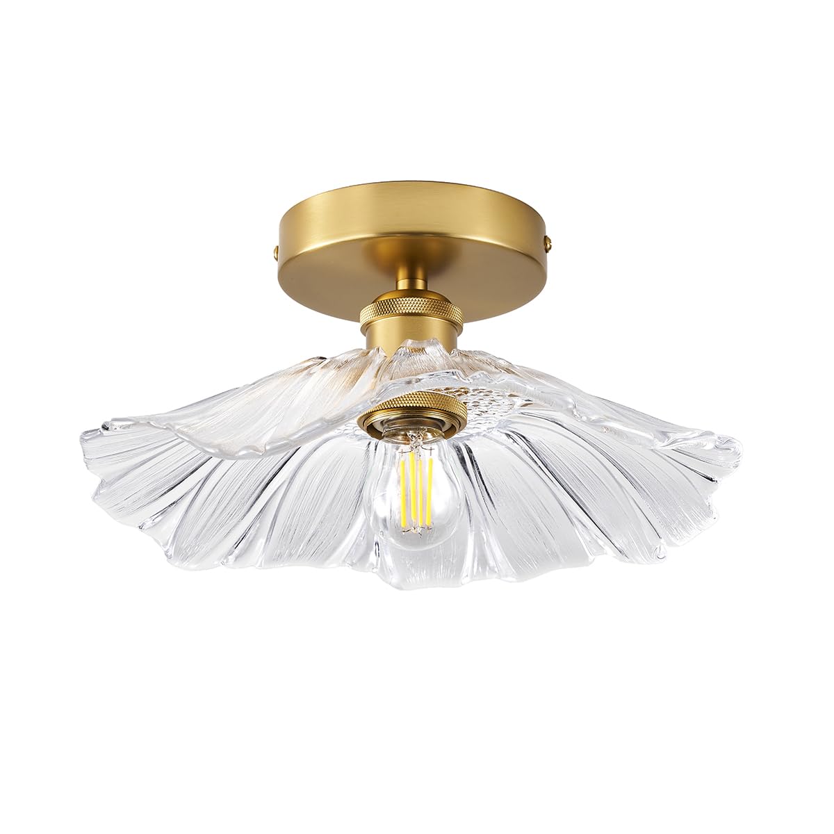 Photo 1 of Semi Flush Mount Ceiling LightGold Light Fixture Flower Ceiling Light for Hallway Entryway Kitchen Bathroom Dining Room