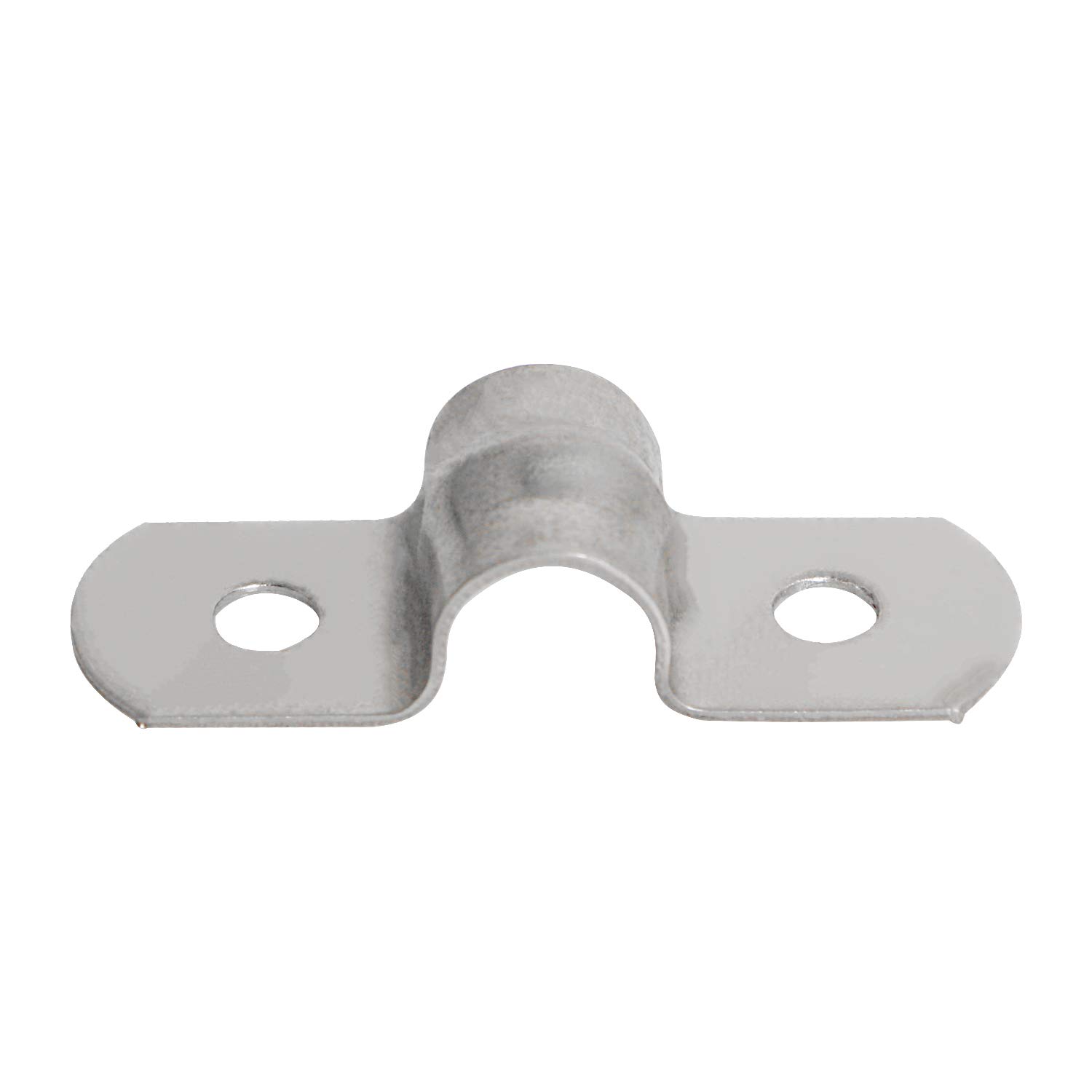 Aopin 8mm Rigid Pipe Strap Clamp 2 Holes Strap U Bracket Tube Strap Tension Clips 201 Stainless Steel, for Pipe Fixing, Silver, 20Pcs