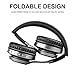 Bluetooth Headphones with Mic, HiFi Stereo Wireless Headphones 40 MM Drive, 8 Hrs Playtime Foldable Headset, Support TF Card, FM Radio Wired&Wireless Mode for PC Cellphone TV (Black Gray)