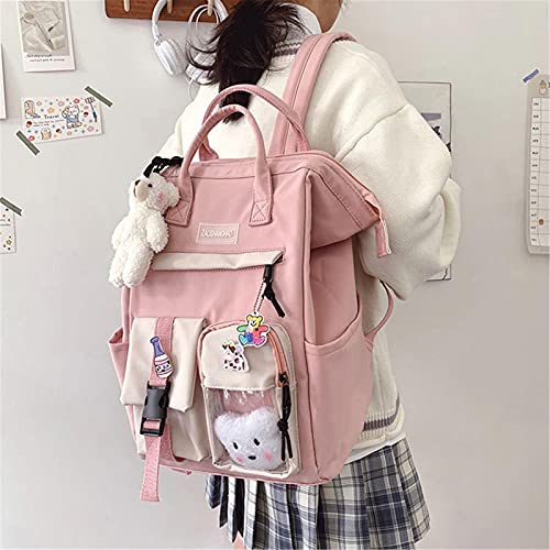 Kawaii Backpack Fashion Waterproof With Kawaii Pin and Accessories Nylon Women Backpack Travel Rucksack for School for Teenage Girl