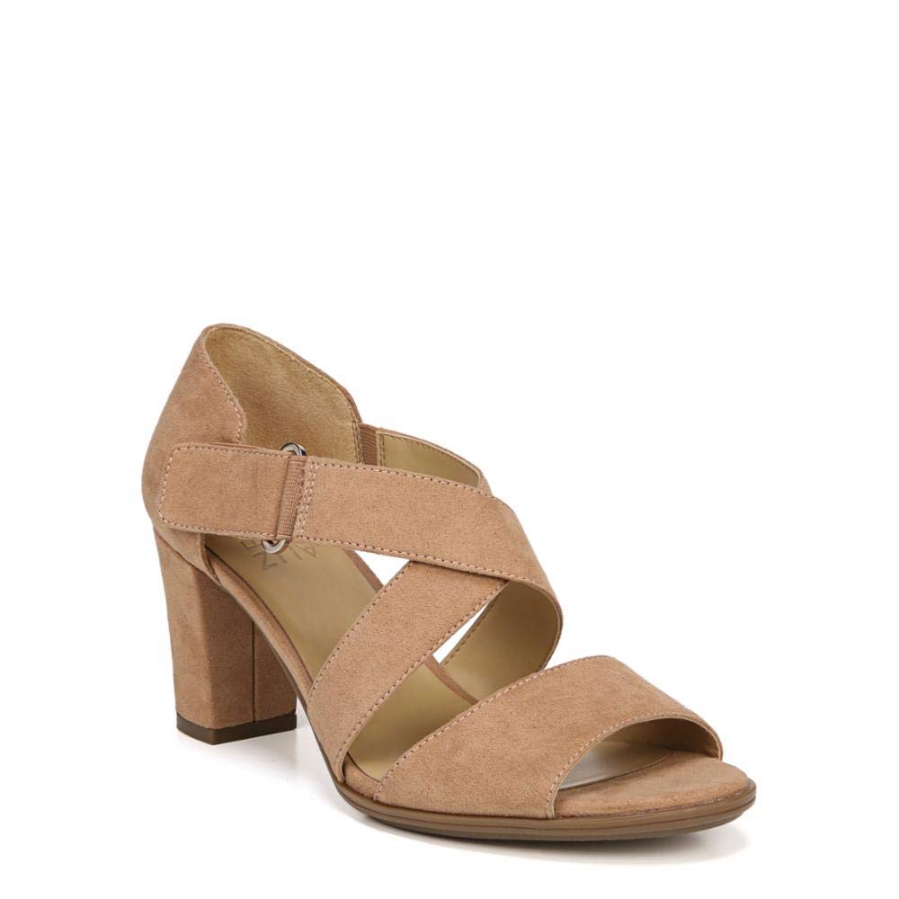 Naturalizer Womens Lindy Leather Peep Toe Casual Slide Sandals, Tan, Size 8.0 - Image 3