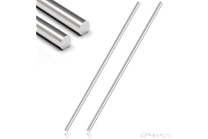 Lyrlidr 1.5mm x 300mm 304 Stainless Steel Round Rod, Metal Shaft, Stainless Steel Smooth Rods for Industry, Metal Working Hobbies and DIY Craft 24Pcs (24, 1.5mm * 300mm)
