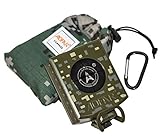 AOFAR Military Compass Lensatic Sighting-Multifunctional, Fluorescent, Waterproof and Shakeproof with Inclinometer and Carrying Bag for Camping, Hiking, Hunting