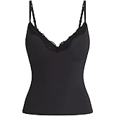 Starryion Women Sexy Deep V Neck Lace Tank Top with Built in Shelf Bra Push Up Summer Going Out Tops 2026