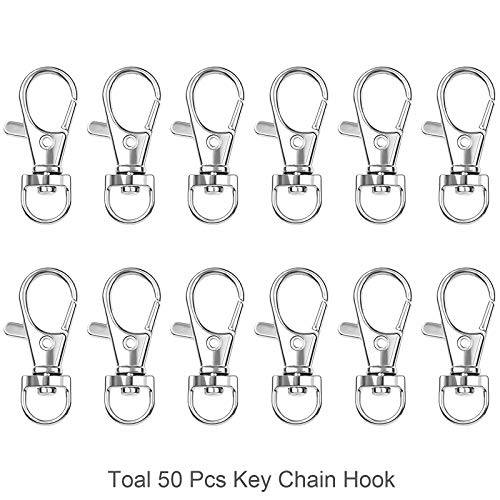 100PCS Swivel Lanyard Snap Hook with Key Rings, Premium Metal Keychain Hooks for Lanyard Key
