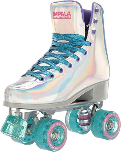 Impala Rollerskates Girl's Impala Quad Skate (Big Kid/Adult) Holographic 2 M
