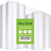 VacYaYa 6 Pack 8"x20'(3Rolls) and11"x20' (3Rolls) Vacuum Sealer Bags Rolls with BPA Free and Heavy Duty,Commercial Grade Vaccume Seal Bags Rolls Work with Any Types Vacuum Sealer