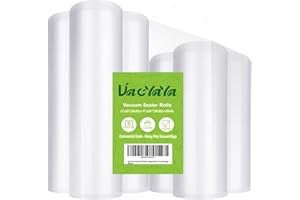 VacYaYa 6 Pack 8"x20'(3Rolls) and11"x20' (3Rolls) Vacuum Sealer Bags Rolls with BPA Free and Heavy Duty,Commercial Grade Vaccume Seal Bags Rolls Work with Any Types Vacuum Sealer
