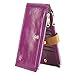 PEIUJIN Women's Genuine Wallet RFID Blocking Card Case Purse with Zipper Pocket (Purple)