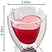 Heart Mug - Heart Shaped Mug Tea Cups Glass Coffee Cups | Double Wall Insulated Mugs Set Of 2 | 9.5 oz With Two Glass Spoons - JECOBI