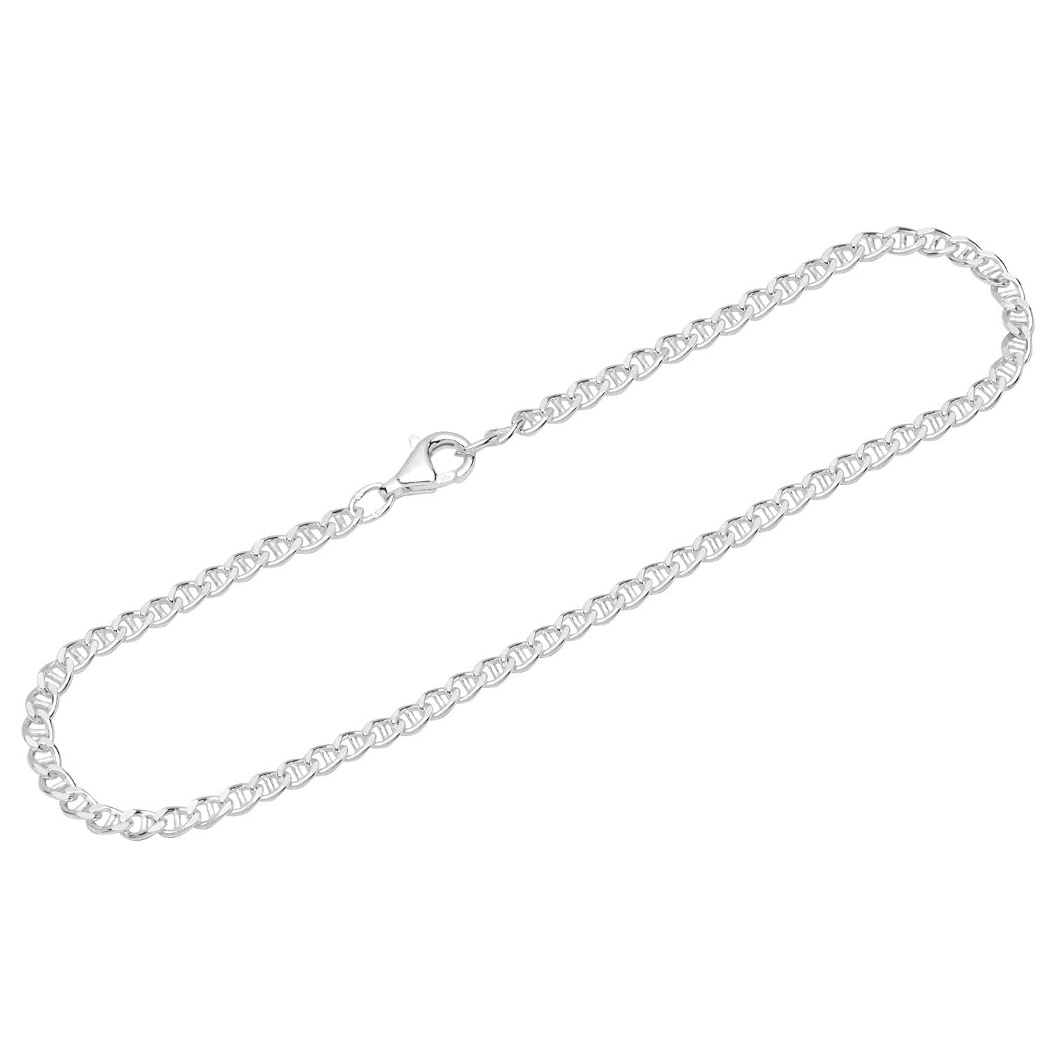 NKlaus anklet chain 925 Sterling Silver 26cm diamond plated ladies anklet chain 13001