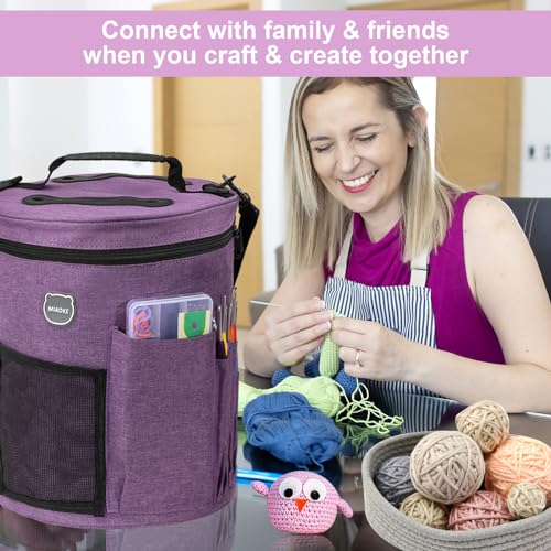 MIAOKE 79pc Crochet Kit, Large Knitting Bag Yarn Storage Organizer, Knitting & Crochet Supplies, Waterproof Crochet Bag, Crochet Accessories, Crochet Hooks, Crochet Hook Kits, Knitting Bag