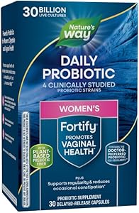 Nature's Way Fortify Daily Probiotic for Women, 30 Billion Live Cultures, 10 Strains, Prebiotics and Probiotics for Women, Su