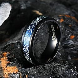 King Will DRAGON 8mm Blue Celtic Dragon Rings