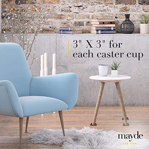 Mayde Caster Cups for Home Furniture (3 inches X 3 inches, Brown, Set