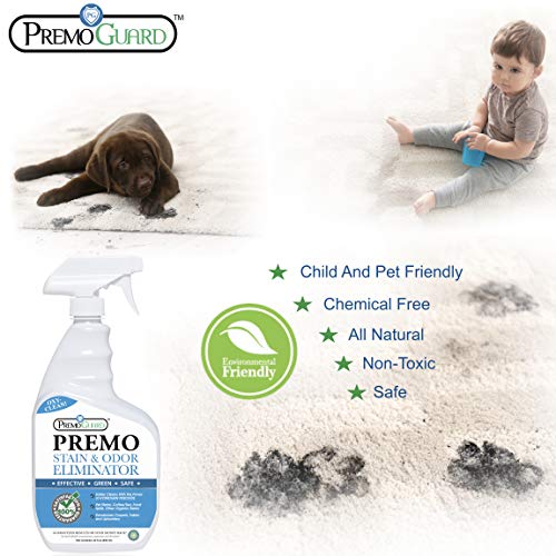 Stain & Odor Remover - Professional Enzyme Spray - Removes Soiling from Dogs/Cats/Pets - Safely Cleans Carpet/Flooring/Upholstery - Effective On Wine/Blood/Vomit/Urine - Natural Eco Friendly - 32oz