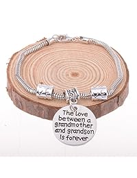 Brazalete con colgante "Love between a Grandmother and Grandson is Forever"