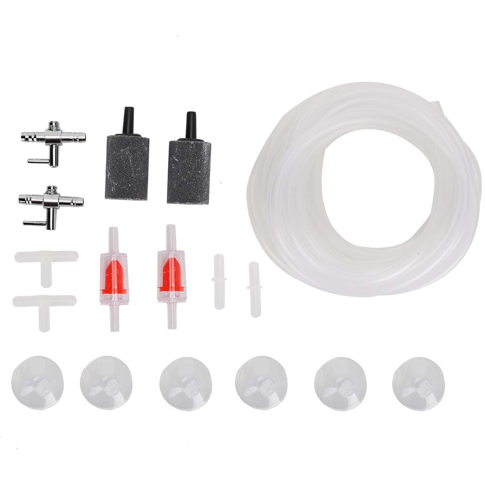 Zerodis Fish Tank Oxygen Air Pump Accessories, Aquarium Air Pump Compressor Valve T-type Straight Link Pipe Set(Set 8)