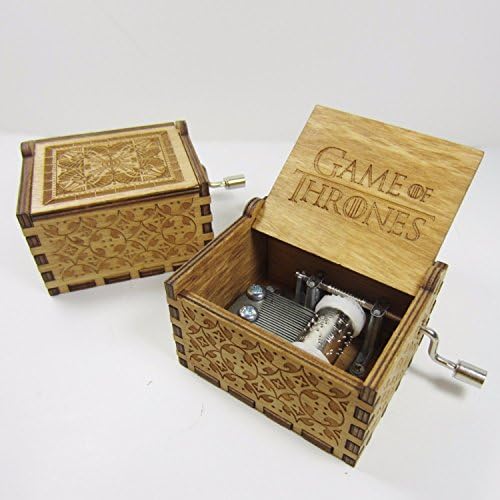 HLZK Personalizable Wooden Music Box, Game of Thrones Theme Handmade Laser Engraved Wooden Musical Box Toys for Birthday, Thanksgiving Day, (Game of Thrones)