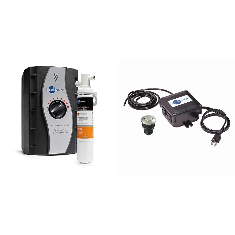 InSinkErator HWT-F1000S, One Size, Silver & STS-OOSN Garbage-disposals, Satin Nickel