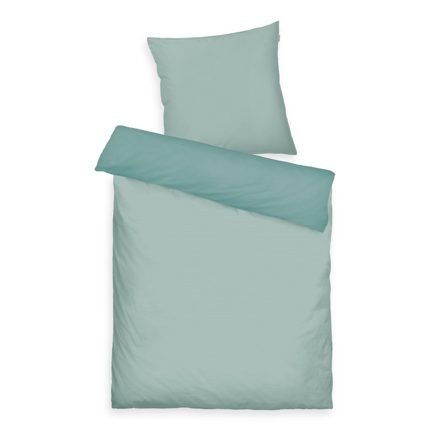TOM TAILOR TWO -TONE SOLID COLORS Satin Bed Linen 80 x 80 cm + 155 x 220 cm, 100% Cotton/Satin, with Double Stitching on Pillow, Reversible Motif and Coloured Branded Zip, TWO Tone Solid Colours