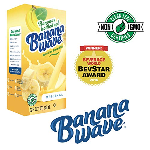 Banana Wave Dairy Free Banana Milk, Blended Superfood Beverage with Potassium and Omega-3, All Natural (Original)