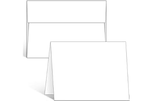 100 Pack Blank White Cards and Envelopes, Ohuhu 5 x 7 Heavyweight Folded Cardstock and A7 Envelopes for DIY Cards, Wedding, B