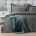 Bedsure 100% Bamboo Duvet Cover Set - Breathable and Wrinkle Resistant Comforter Cover - 3 Piece Set (1 Duvet Cover, 2 Pillow Shams) with Corner Ties and Button Closure Bedding - King