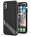 Encased Thin Fit iPhone X/iPhone Xs Belt Case Holster Clip (w/Screen Protector) Slim Dual Layer TPU Bumper Cover - Black/Silver