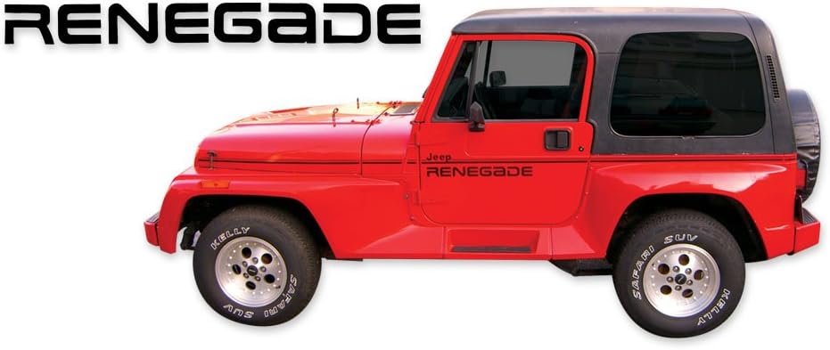 RENEGADE 1991 1992 1993 1994 Jeep YJ Decals & Stripes Kit - Black