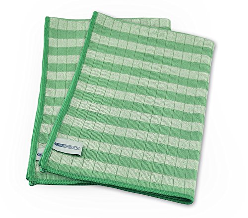 Bamboo Tea Towels Turbo Products Super Absorbent & Ultra Soft – Abtrocken Sheets Universal for Home and Office, Green/White, 2