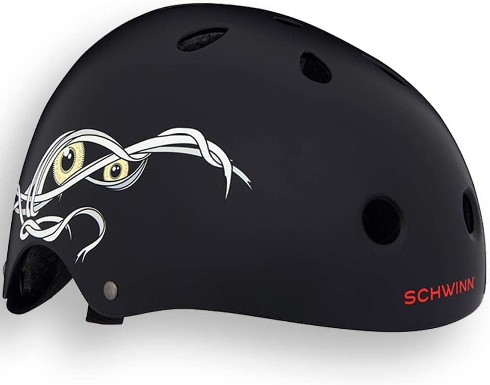 Schwinn Mummy BMX Helmet Boys Youth Black 54-58cm M Skate Scooter Safety