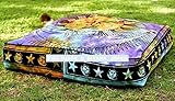 DIYANA IMPEX Sun & Moon Tie Dye Square Floor Pillow Large Ottoman Pouf Cover, Hippie Indian Seating Daybed Throw Sofa Cushion Cover Outdoor Dog Bed 35″ X 35″