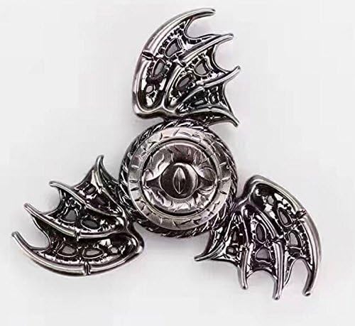 RiORi Devil-eye Fidget-Spinner Anxiety &amp; Stress Relief Toy (Average Spin Time:120-170 /seconds)-Retail package+ RiORi Microfiber cloth (Silver)